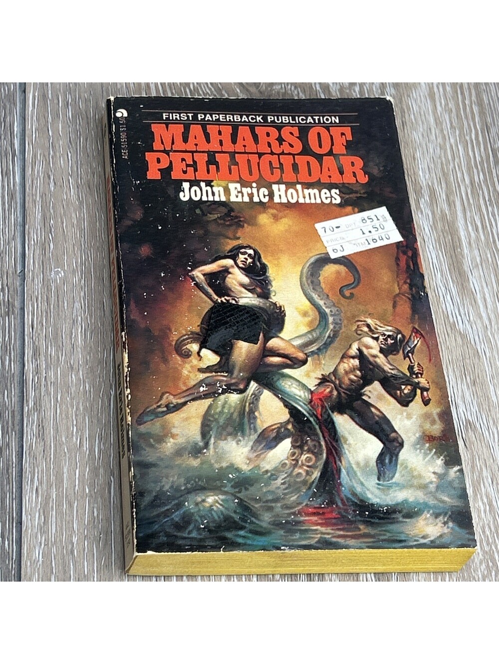 Mahars Of Pellucidar by Holmes, ERB Ace Pbo 51590 1976, Vintage Paperback, VG+